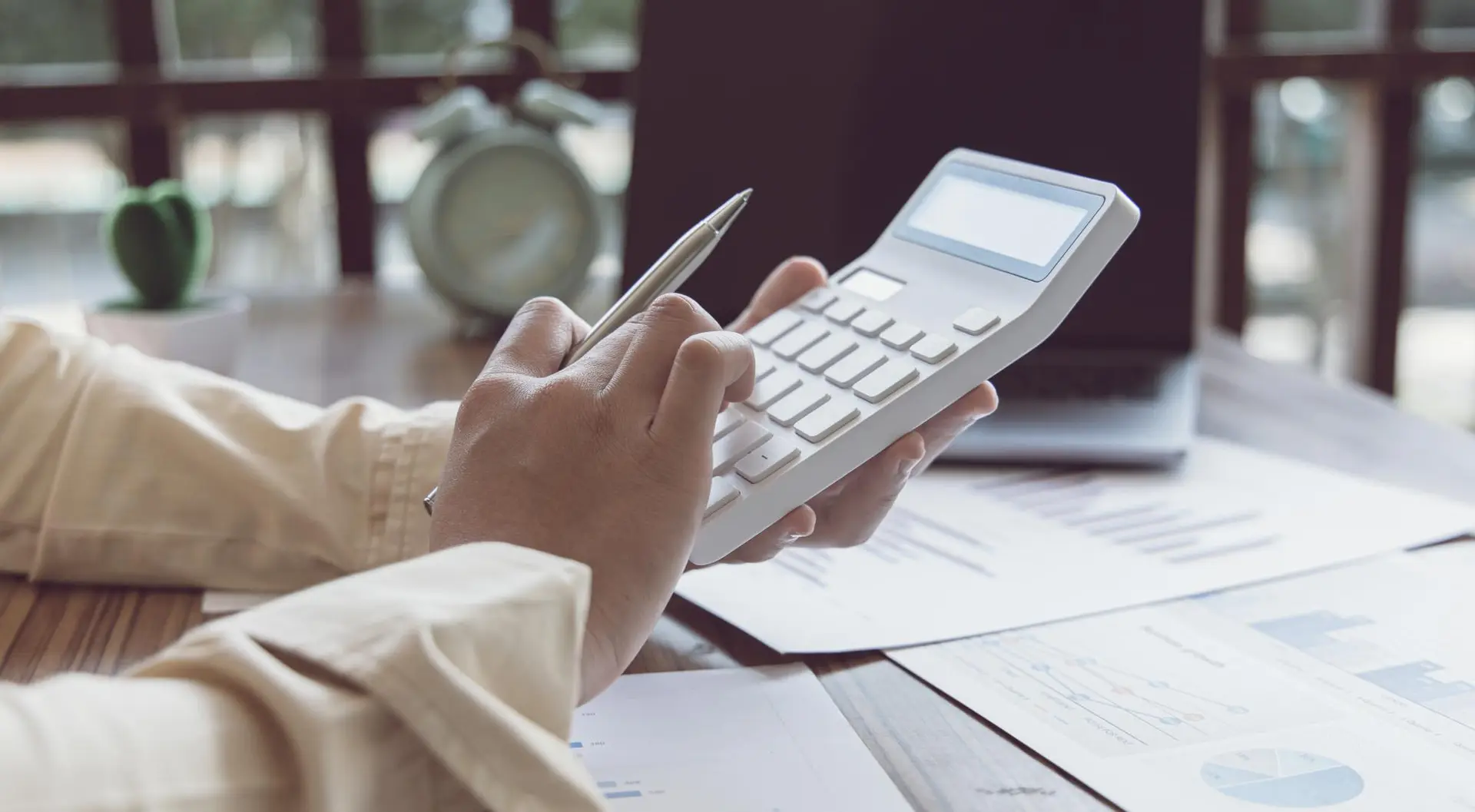 Accountant working on desk